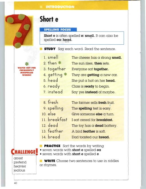 Page 40 from Everyday Spelling (0-328-22300-X) by Pearson Scott Foresman