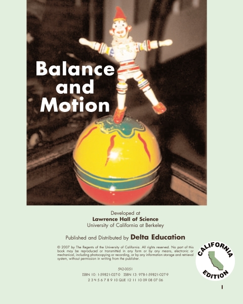 Page 1 from Balance and Motion (1-58892-027-0) by Delta Education