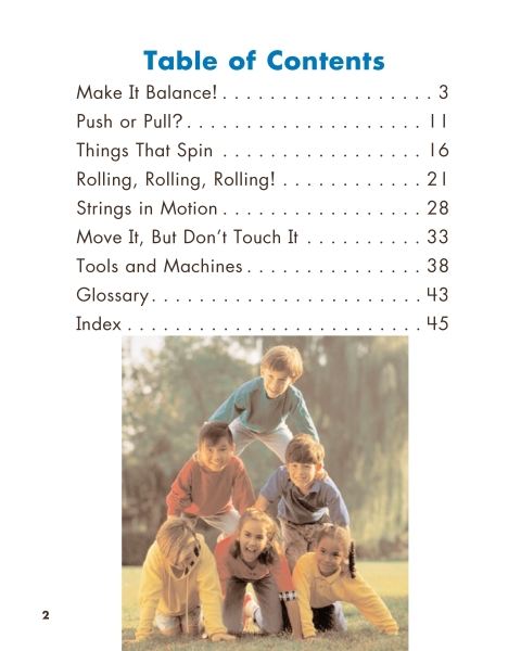 Page 2 from Balance and Motion (1-58892-027-0) by Delta Education
