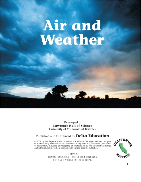 Page 1 from Air and Weather (1-59821-026-2) by Delta Education
